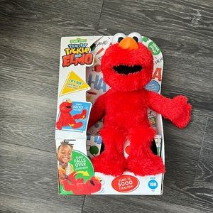 Sesame Street Tickliest Tickle Me Elmo, Laughing, Talking, 14-Inch Elmo Plush